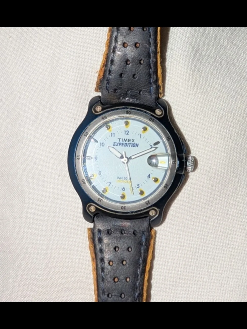 Timex Expedition Working Women's Black Leather Strap Watch